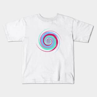 Colorful swirl - blue and pink color Kids T-Shirt